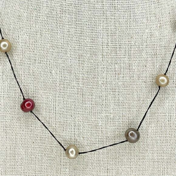 Teng Yue Multicolor Faux Pearl Beaded Necklace - Picture 4 of 4